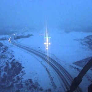 Landing in a snowstorm at Aspen
